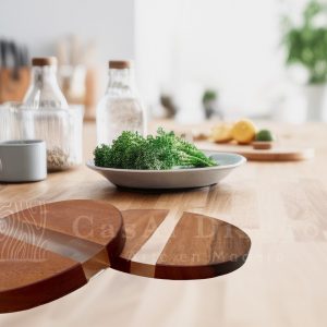 Posavasos de madera y resina