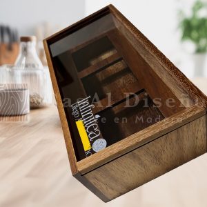 Caja de madera con compartimentos personalizable