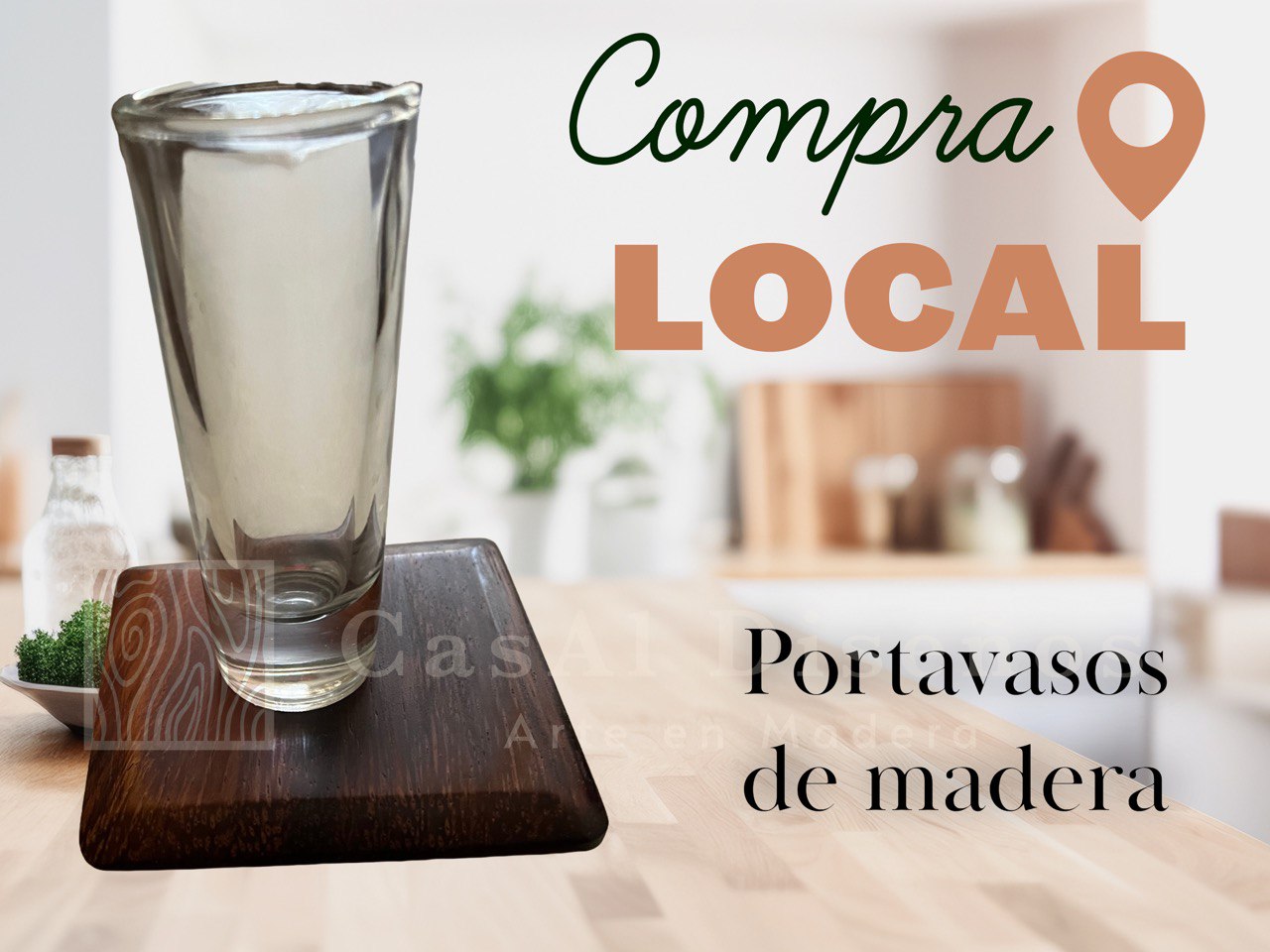 Portavasos de madera de parota