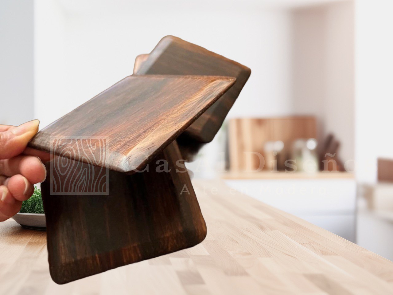 Portavasos de madera de parota