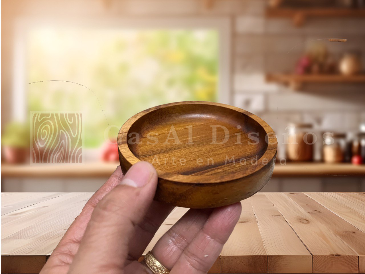 Portavasos hechos en madera de teca