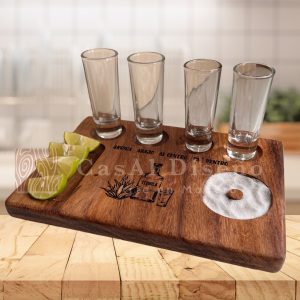 Tabla tequilera de madera de parota